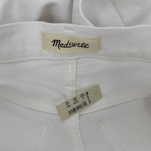 Madewell 10" High rise skinny jean crop white exposed button-fly women new 27 - Picture 5 of 6